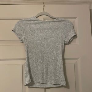 Heather grey ribbed tee